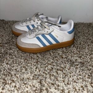 adidas Kids Samba in White, Blue and Gum